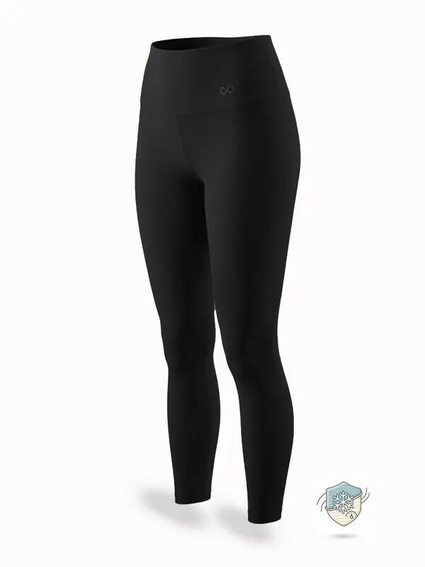 Leggings Fitness Mulher Interior Felpado Confortable Preto 2/3