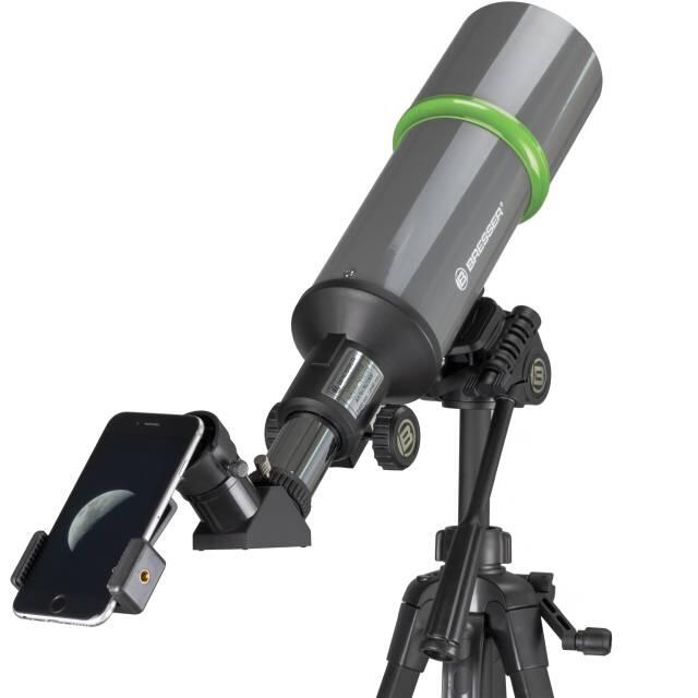 Bresser NightExplorer 80/400 Telescopio compatto con supporto per smartphone