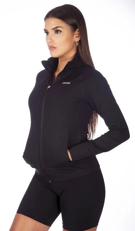 Chaqueta Fitness Mujer Secado Rápido Search Negro 2/7