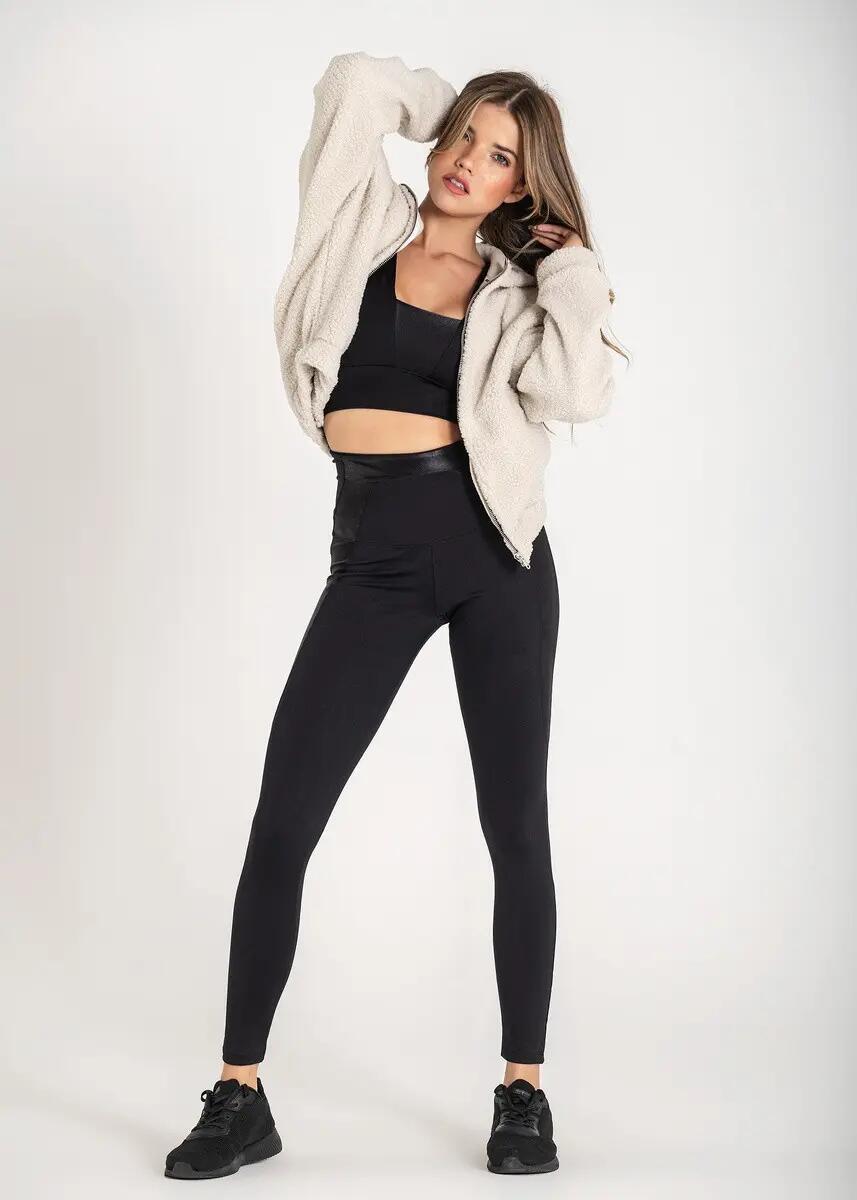 Chaqueta Fitness Mujer Con Capucha Odyssey Blanco Roto 6/7