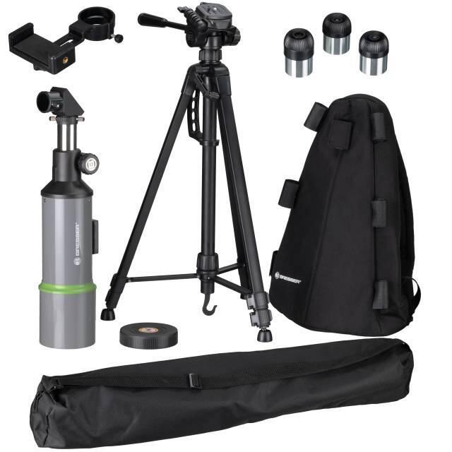 Bresser NightExplorer 80/400 Telescopio compatto con supporto per smartphone