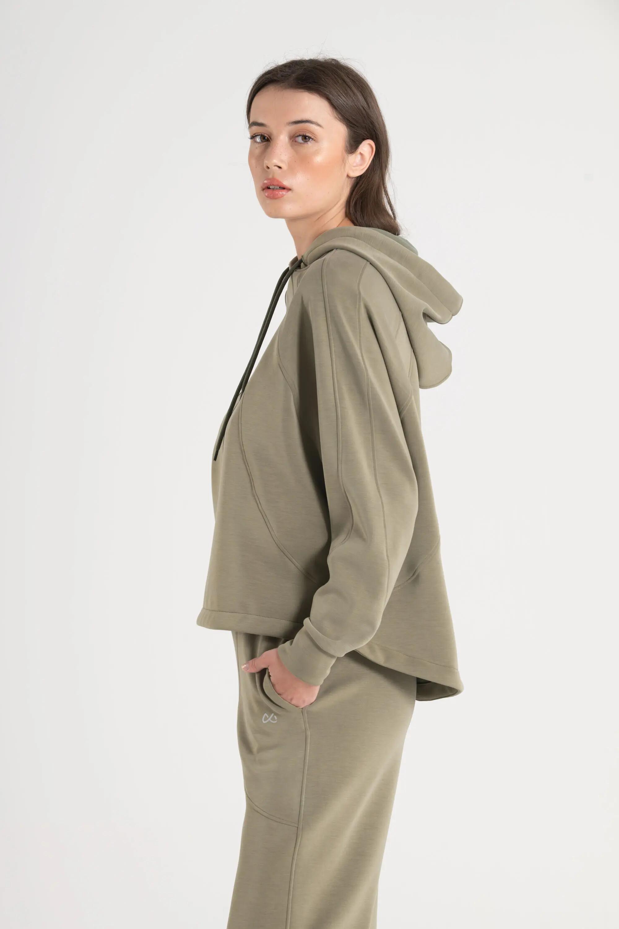 Sweatshirt com Capuz Fitness Mulher Com Capuz Loa Verde-Acinzentado 2/2