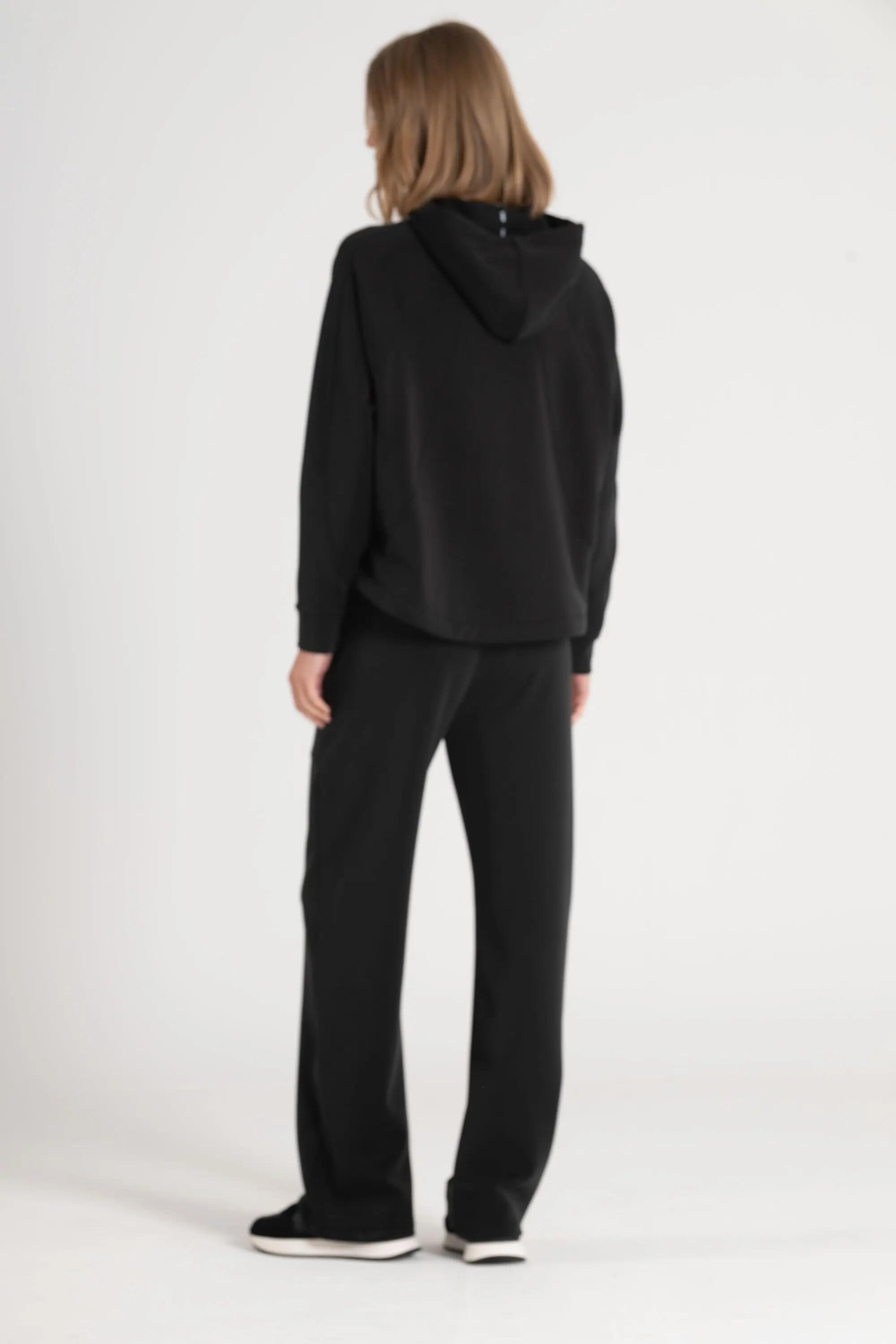 Sudadera con Capucha Fitness Mujer Con Capucha Loa Negro 4/5