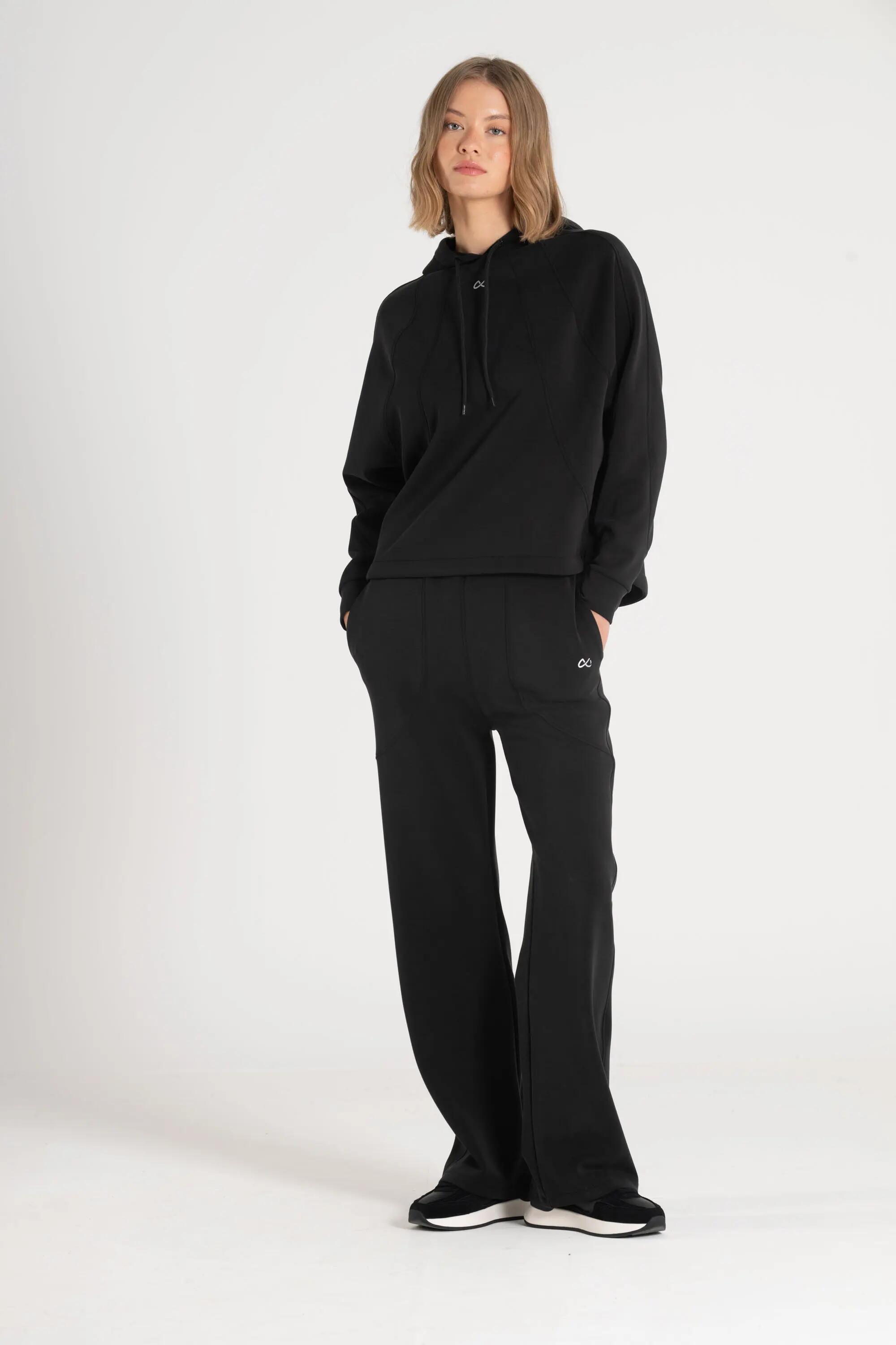 Sudadera con Capucha Fitness Mujer Con Capucha Loa Negro 3/5