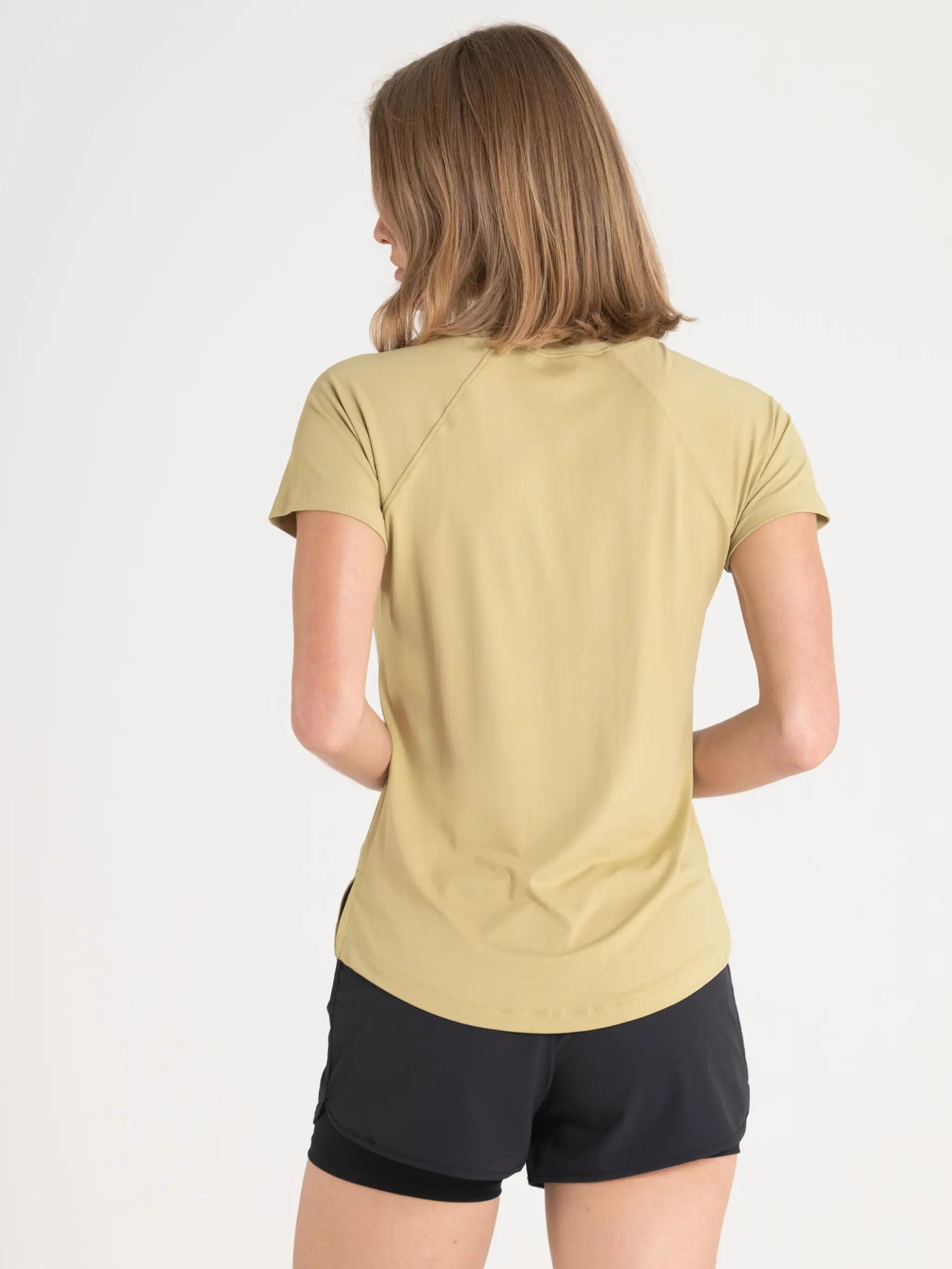 T-shirt Fitness Mulher Manga Raglan Zion Caqui 3/3