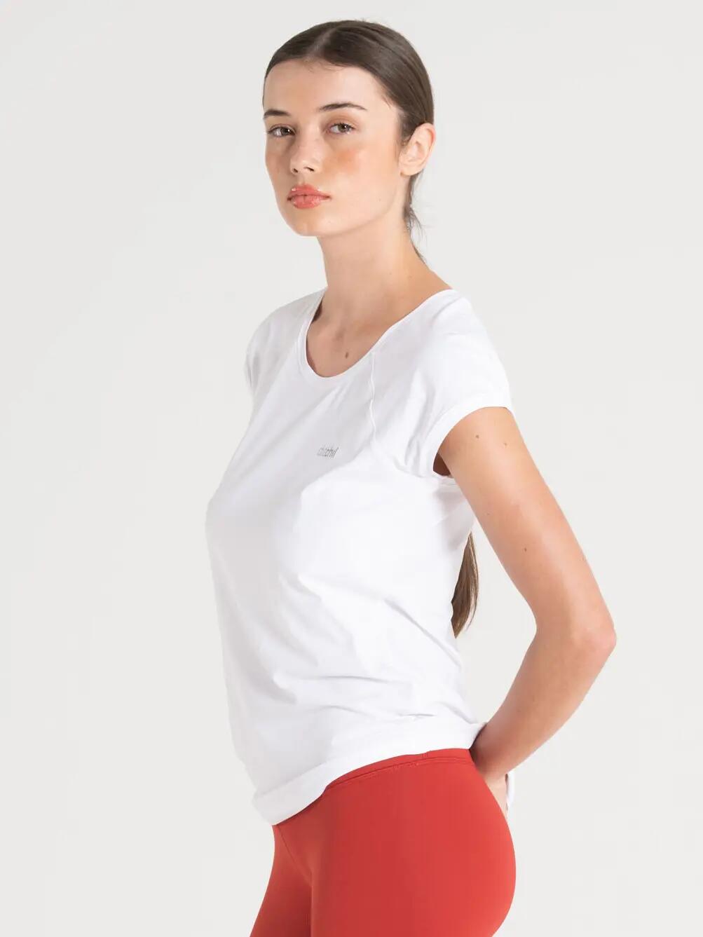 T-shirt Fitness Mulher Respirável Summit Branco 3/3
