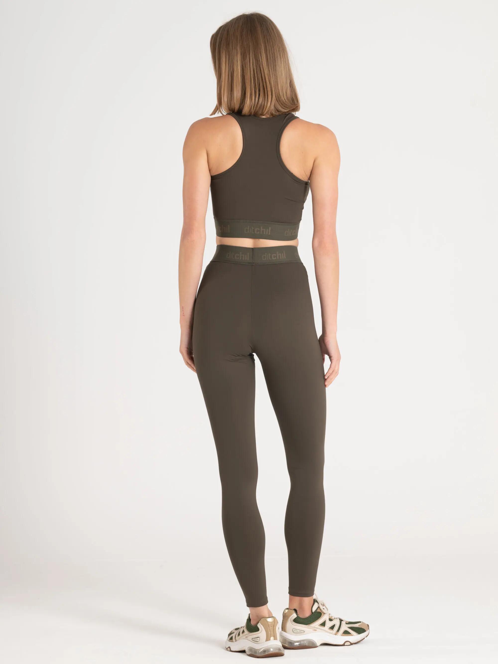 Sujetador Deportivo Fitness Mujer Banda Elástica Evade Caqui 4/5