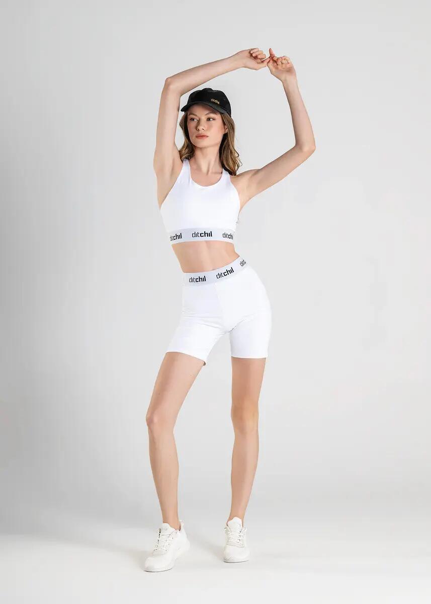 Soutien Desportivo Fitness Mulher Costas Cruzadas Escape Branco 4/7