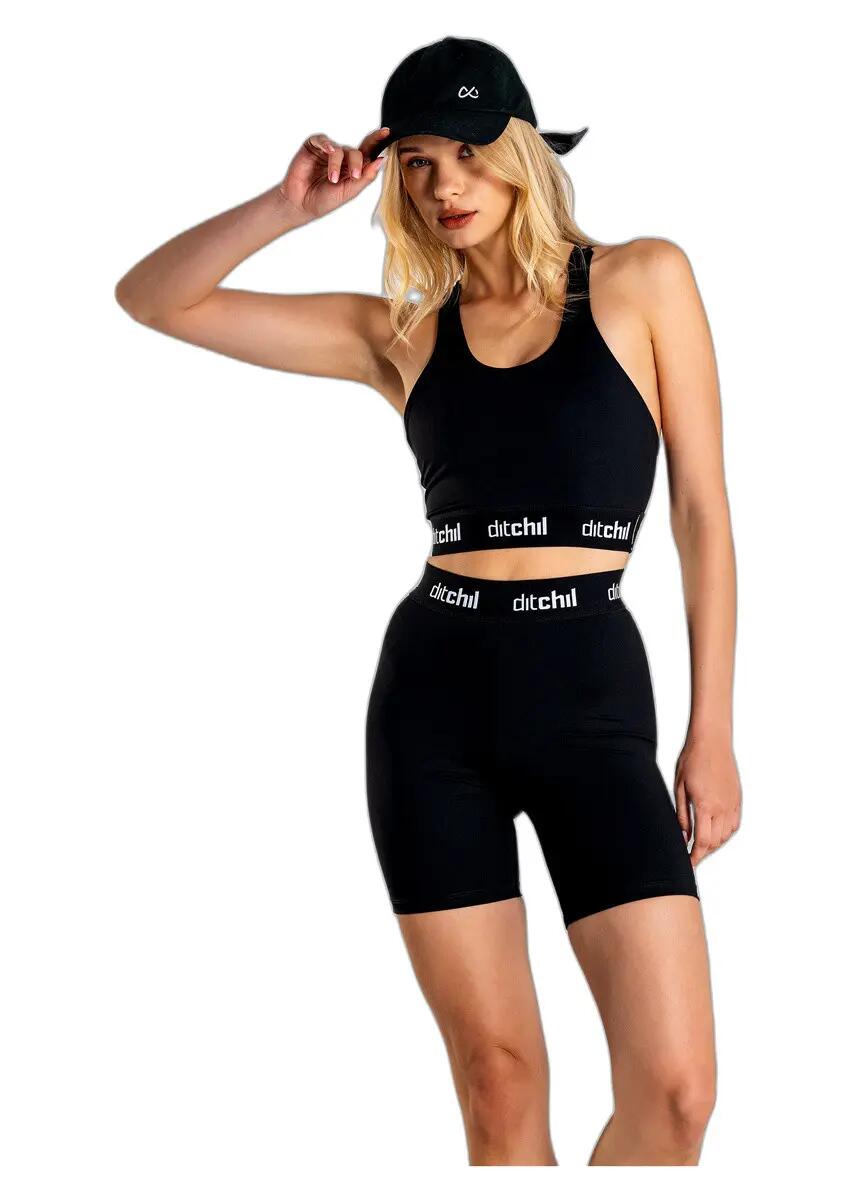 Calções Fitness Mulher Cintura Subida Utopia Preto 4/7