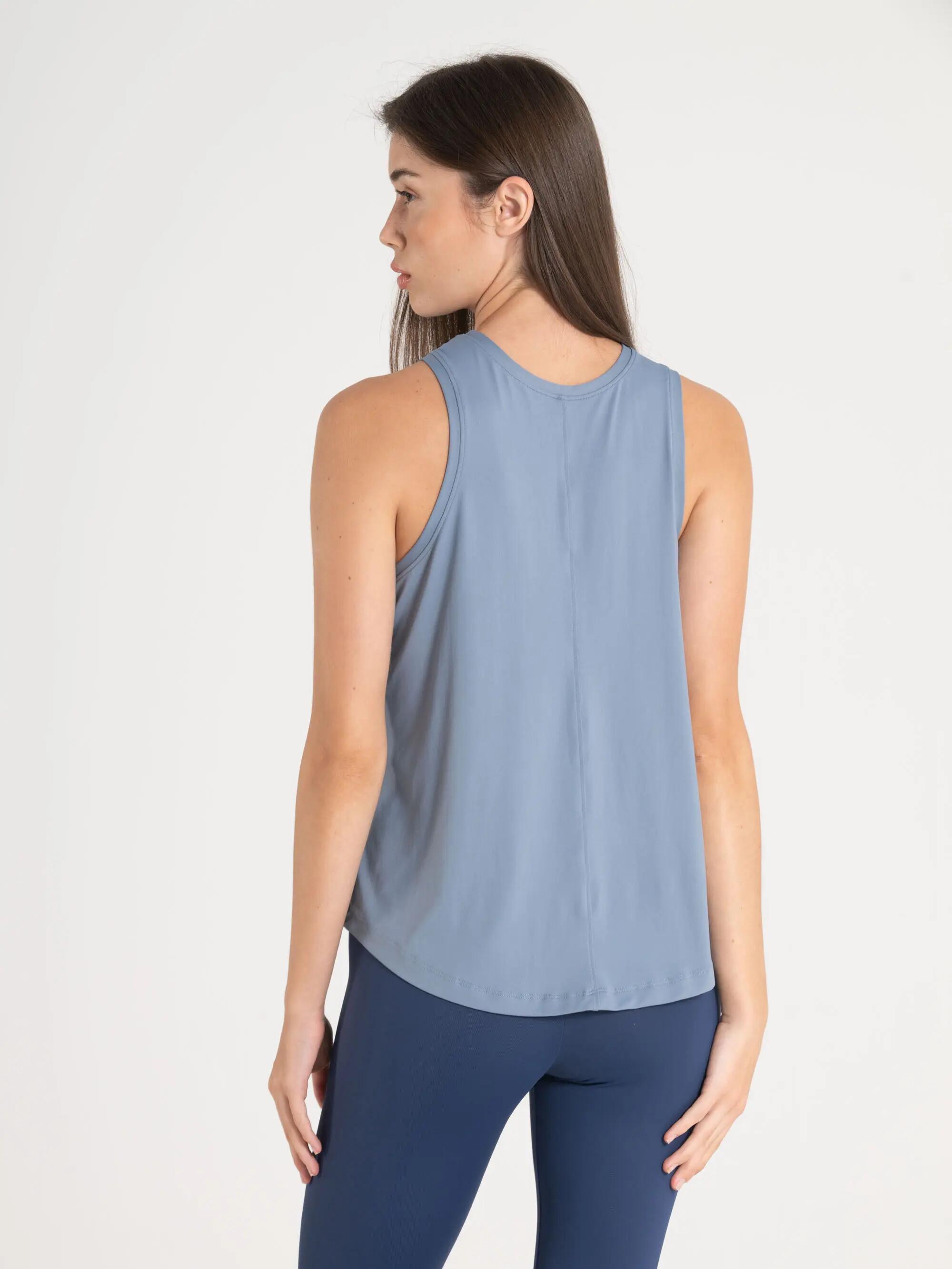 Camisola Sem Mangas Fitness Mulher Cava Ampla Beyond Azul-Acinzentado 3/3