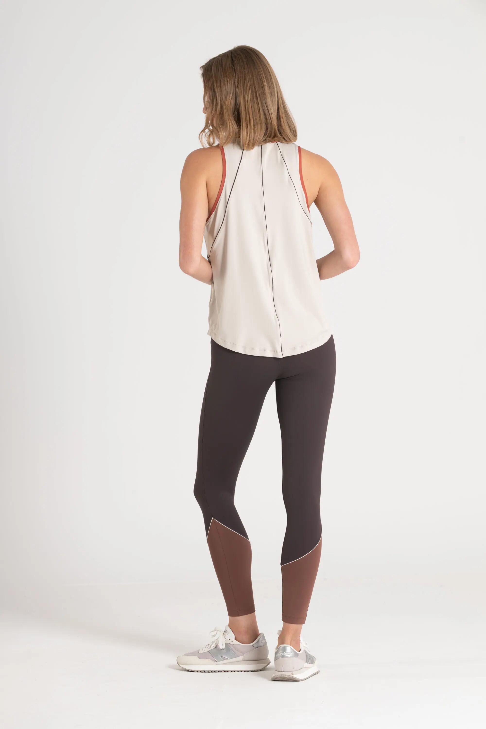 Camisola Sem Mangas Fitness Mulher Debruns Contraste Eiger Bege 2/4