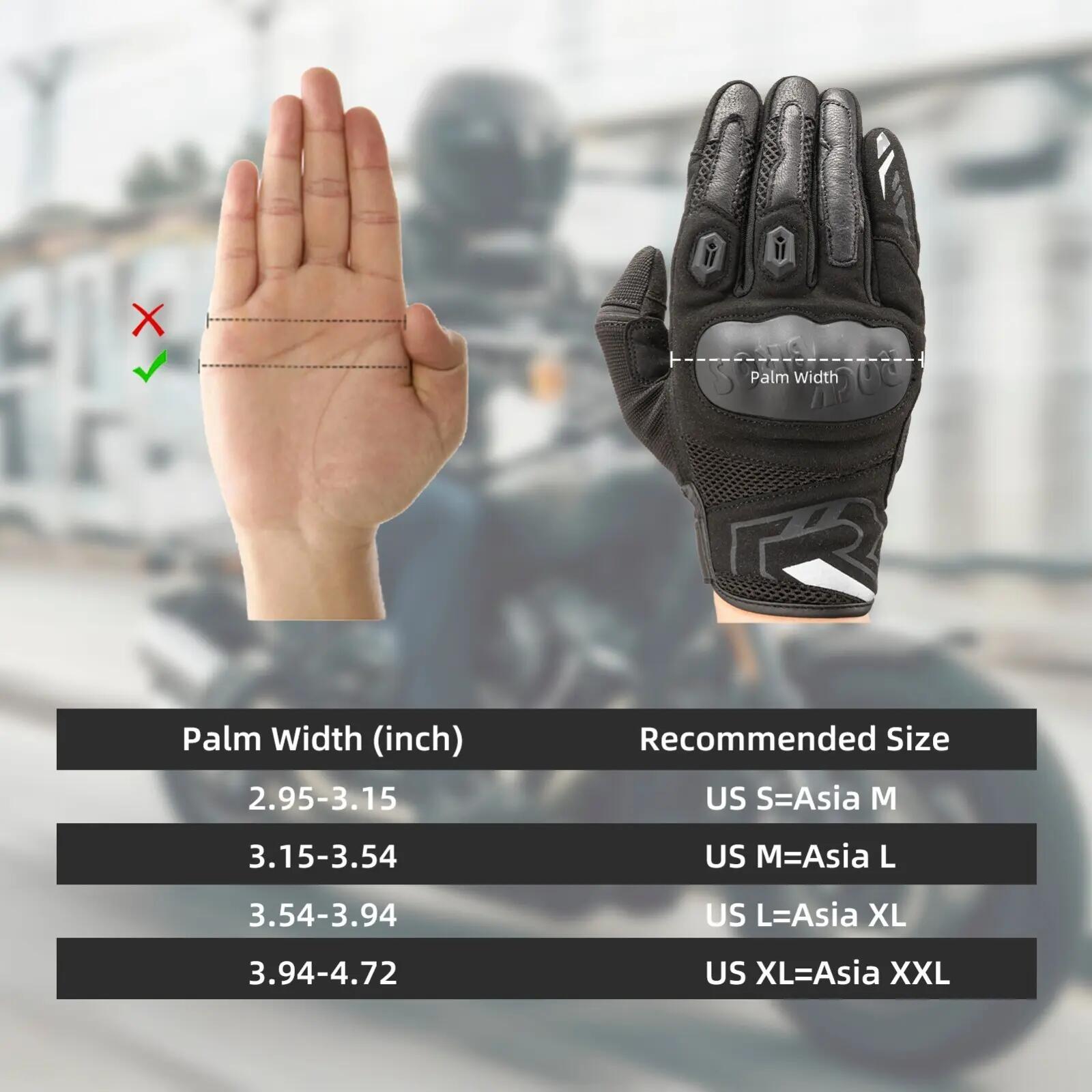 Lange Motorradhandschuhe mit Protektoren und Touchscreen 7/7