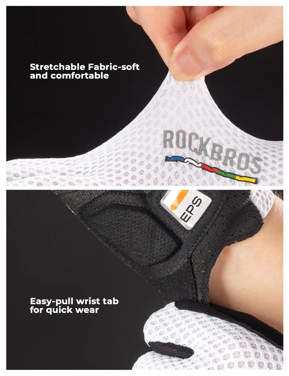 Weisse lange Fahrradhandschuhe mit Touchscreen-Funktion 5/7