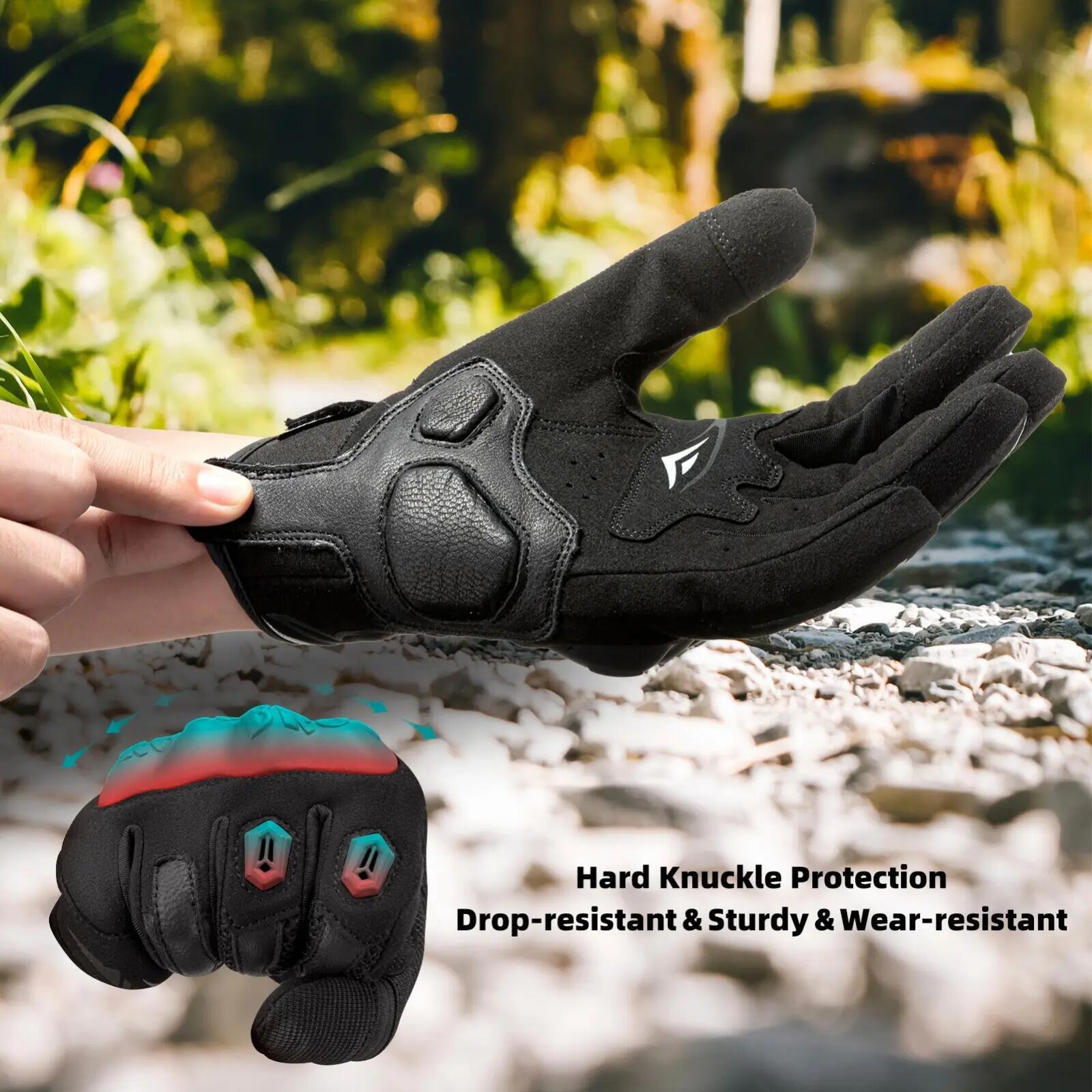 Lange Motorradhandschuhe mit Protektoren und Touchscreen 5/7