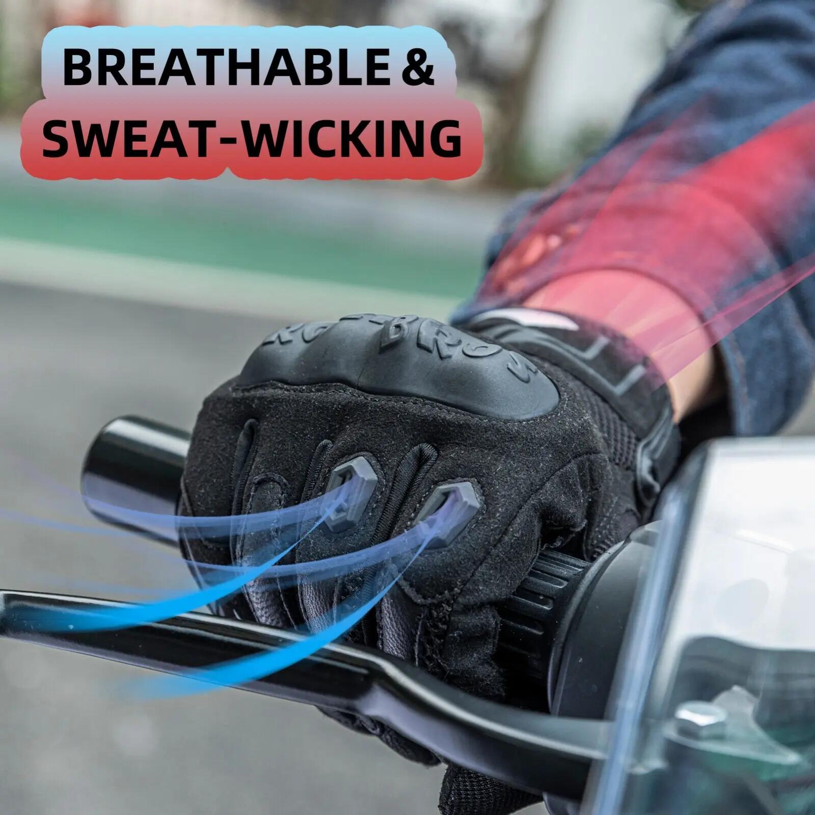 Lange Motorradhandschuhe mit Protektoren und Touchscreen 4/7