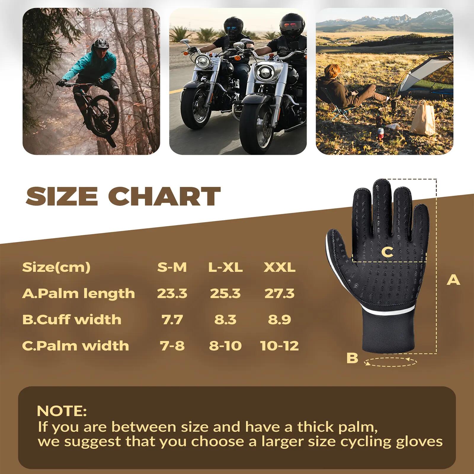 Lange Fahrradhandschuhe für den Winter 5/6