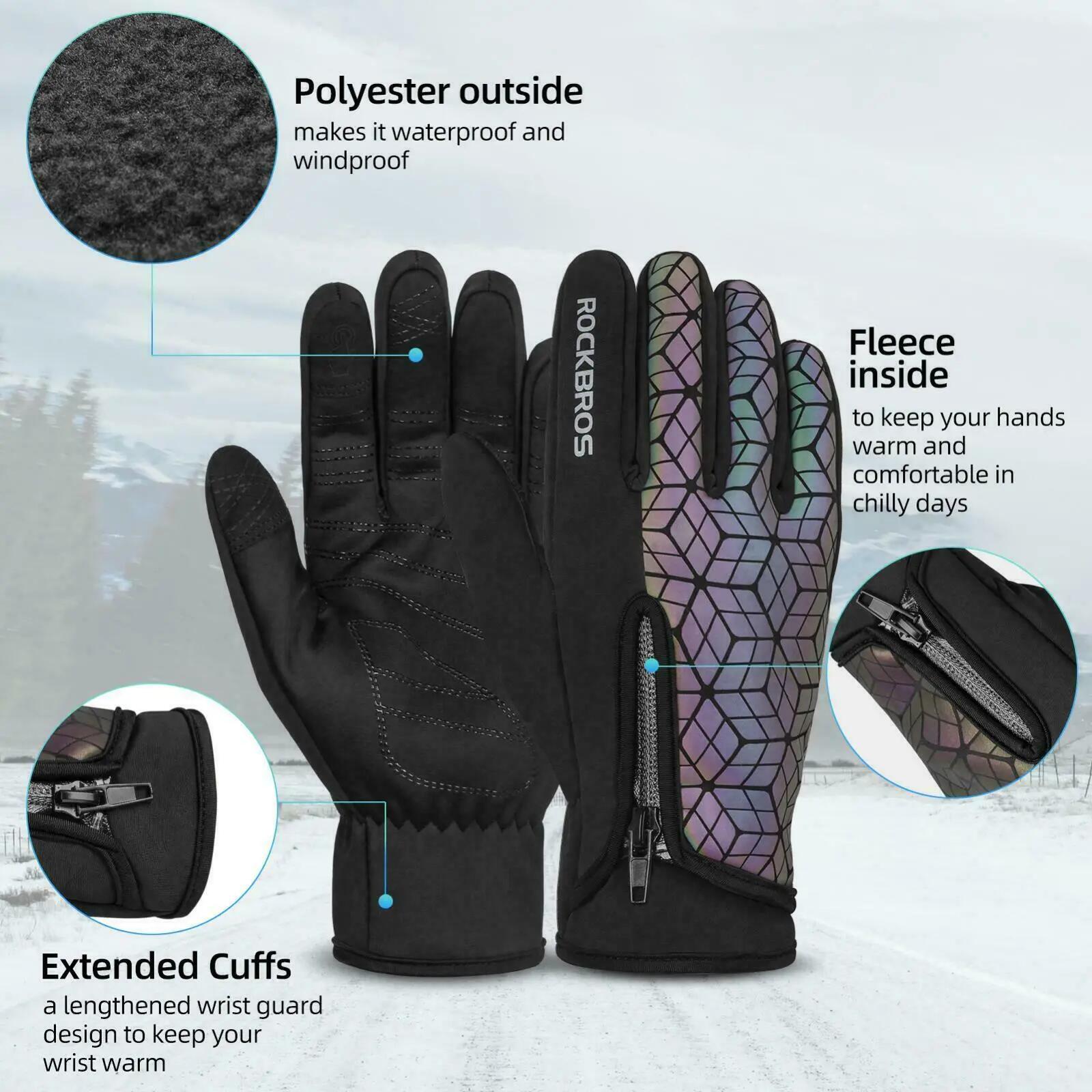 Lange Winter-Fahrradhandschuhe mit Touchscreen 2/4