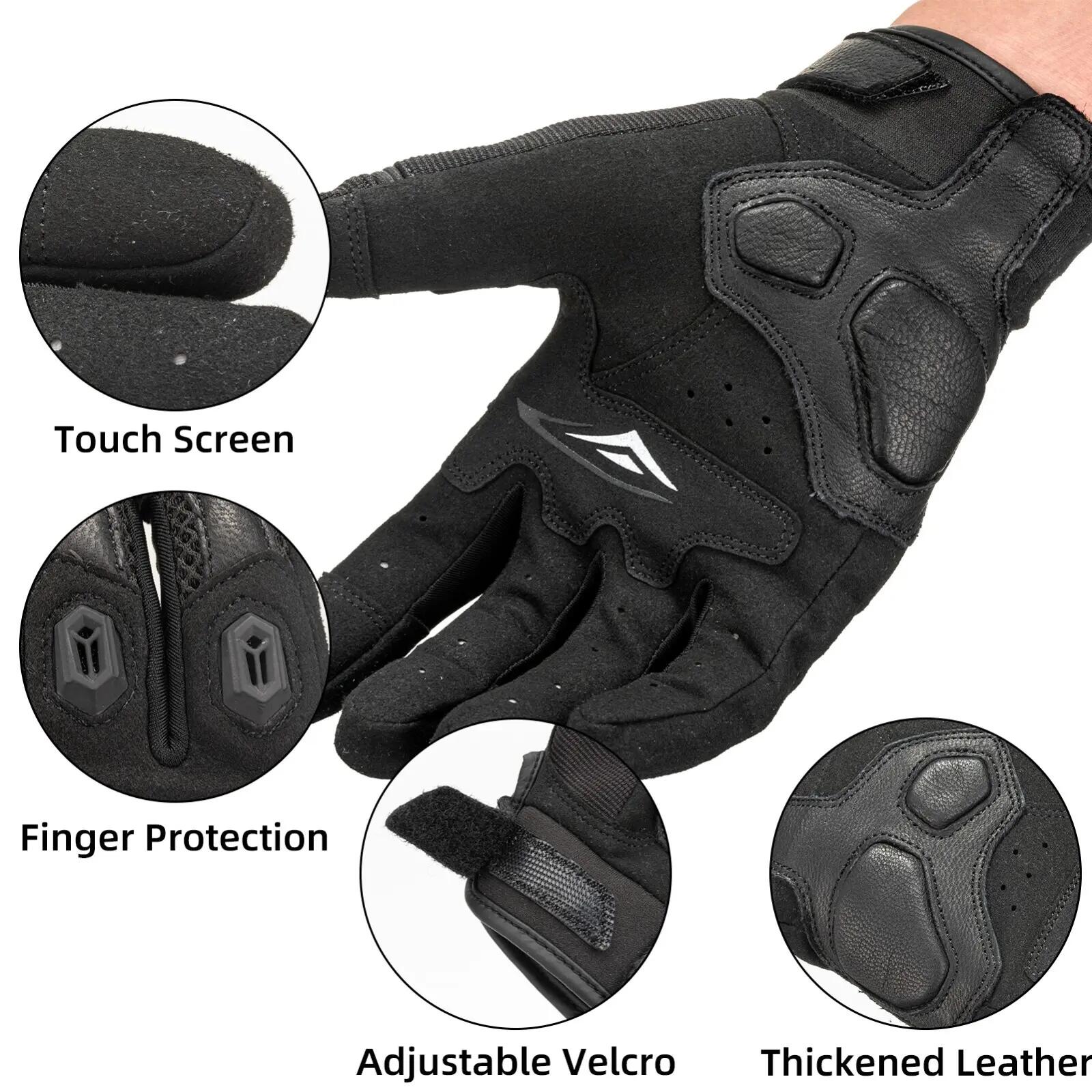 Lange Motorradhandschuhe mit Protektoren und Touchscreen 3/7