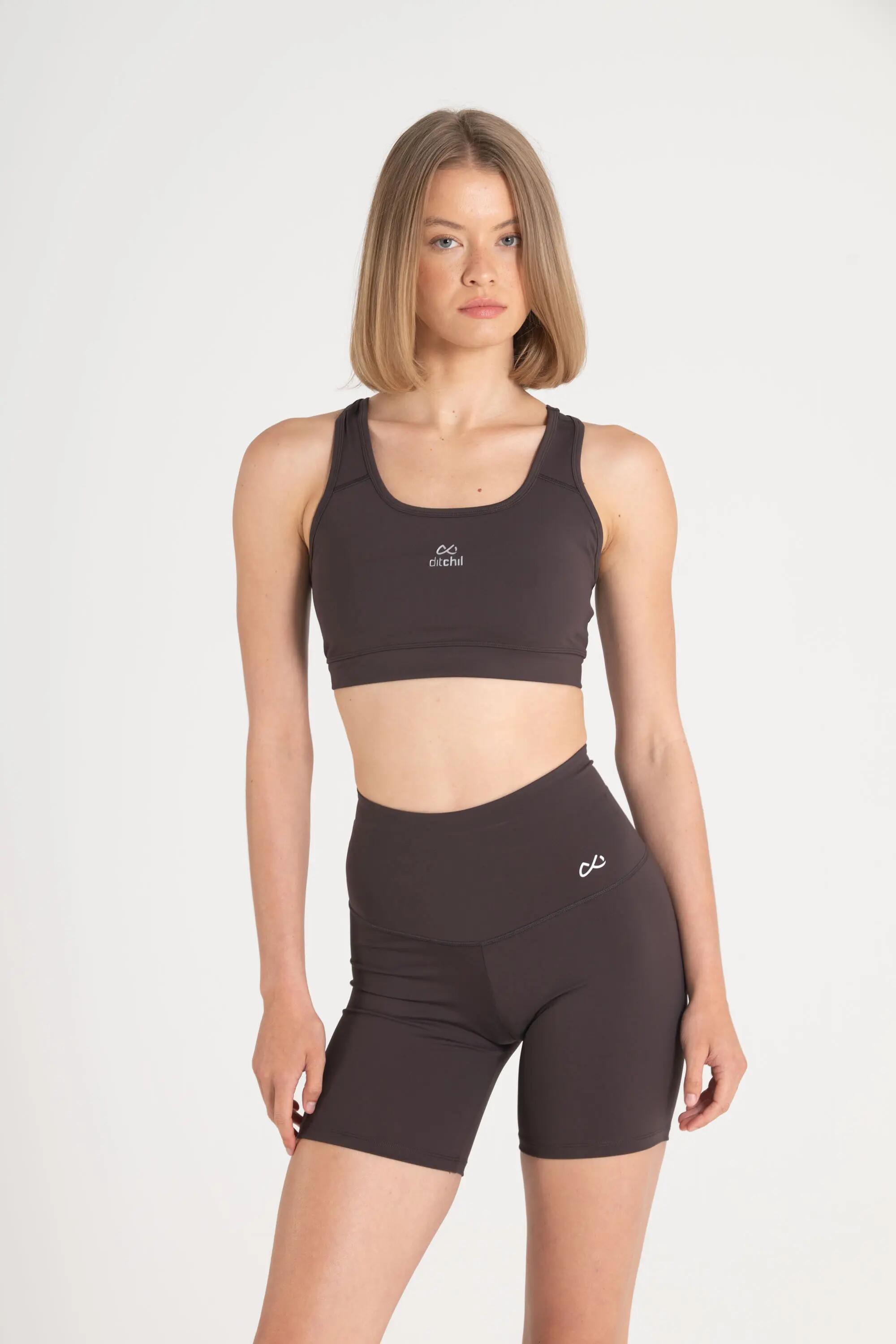 Calções Fitness Mulher Segunda Pele Alive Castanho 5/5