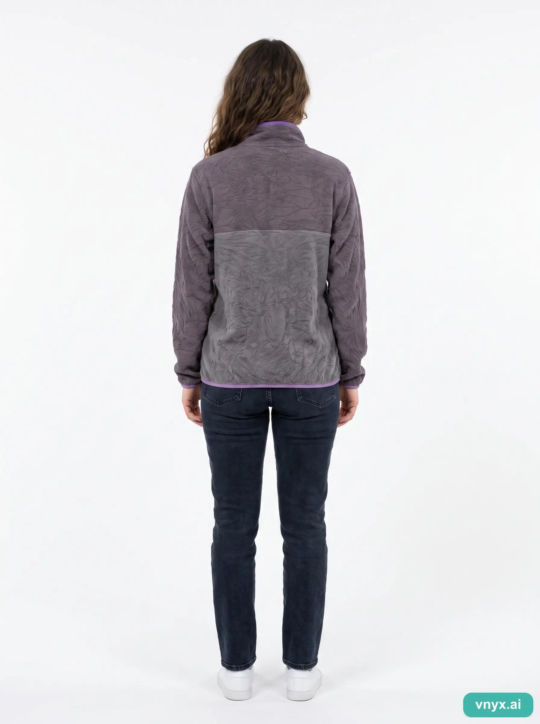 Second Life - Vintage Patagonia Grey-Purple Fleece Pullover Women L 5/6