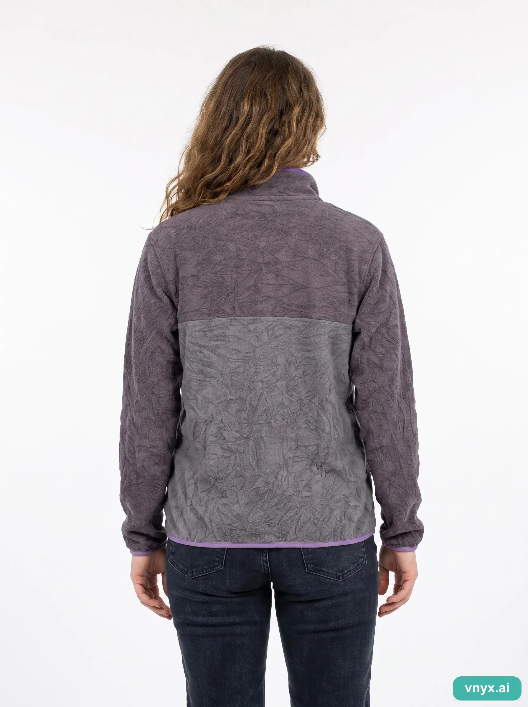 Second Life - Vintage Patagonia Grey-Purple Fleece Pullover Women L 2/6