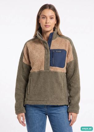 Second Life - Vintage Columbia Olive Green Fleece Pullover Women L