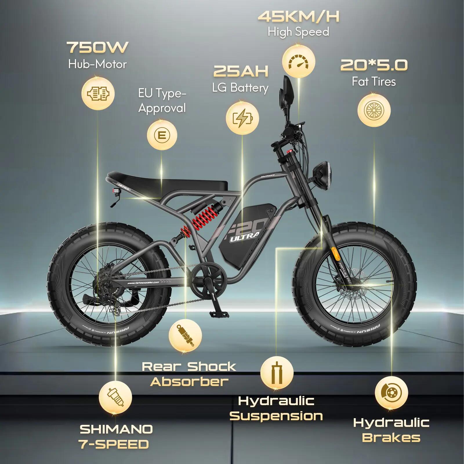 Vélo électrique Fafrees F20 Ultra, batterie 48V 25Ah 6/15