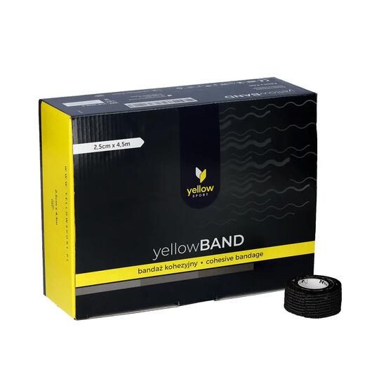 Bandaże kohezyjne yellowBAND 2,5 cm x 4,5 m | Czarny | 36 szt.