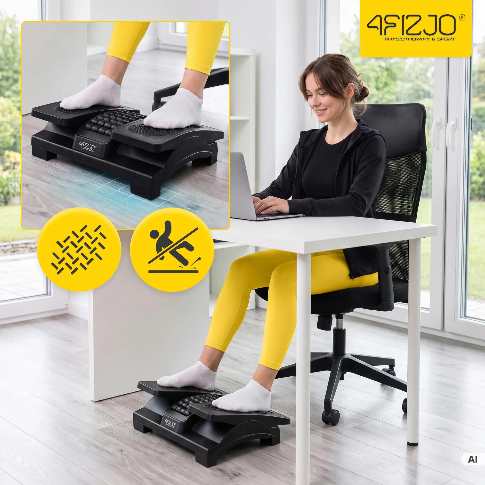 Podnóżek pod biurko regulowany PRO ergonomiczny biurowy 4FIZJO 3/15