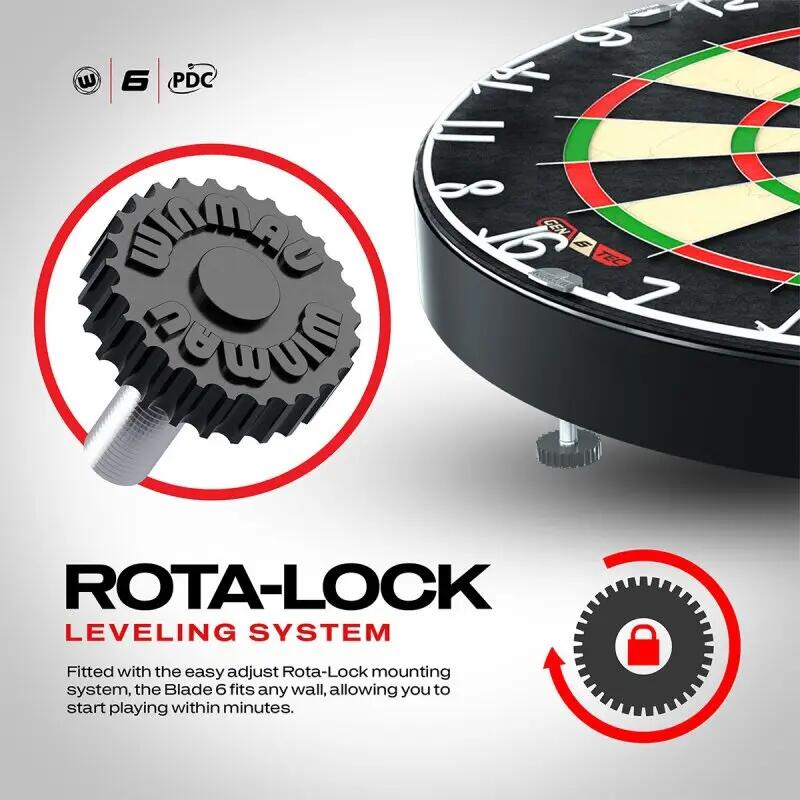 Darts tábla Winmau BLADE 6 falvédővel és két szett nyíllal, dobóvonallal 4/7