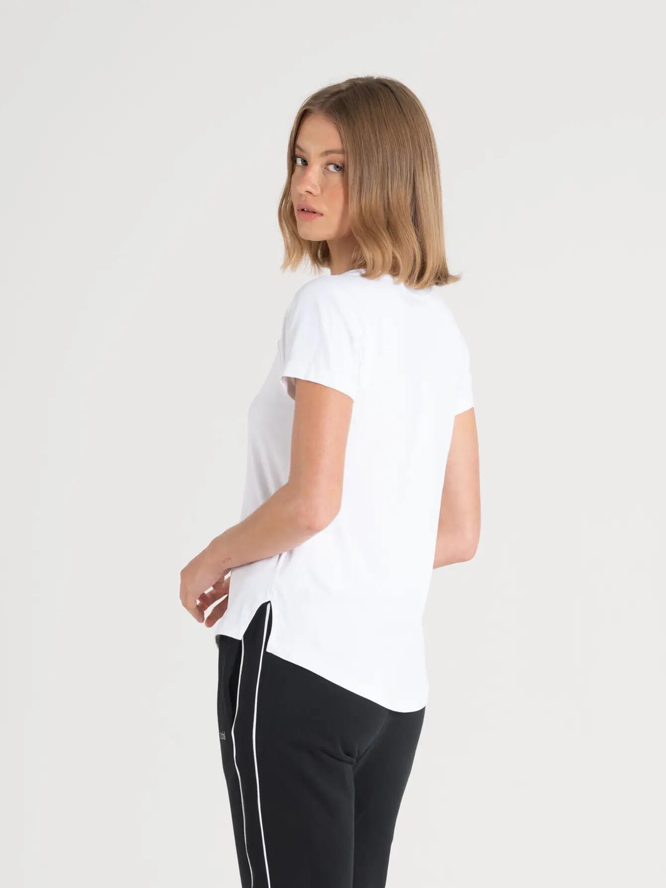 T-shirt Fitness Mulher Manga Raglan Zion Branco 4/4