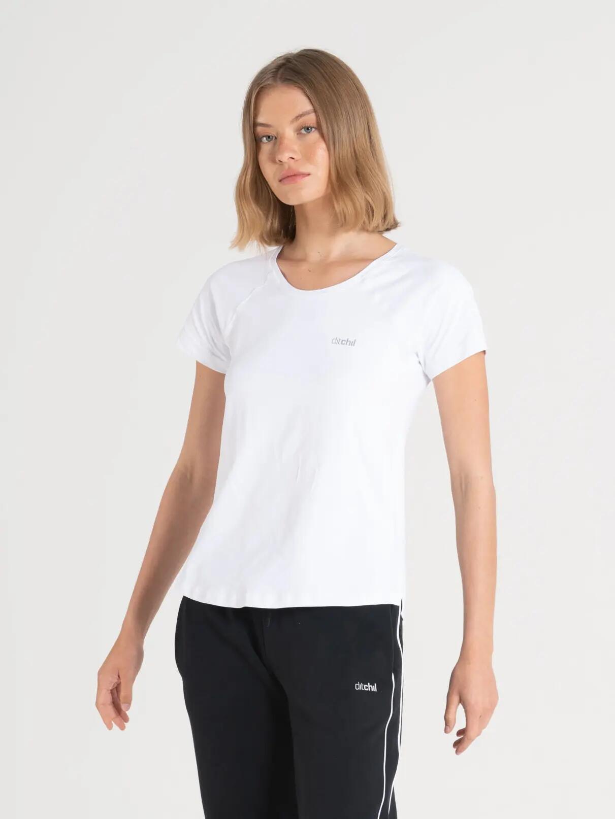 T-shirt Fitness Mulher Manga Raglan Zion Branco 3/4