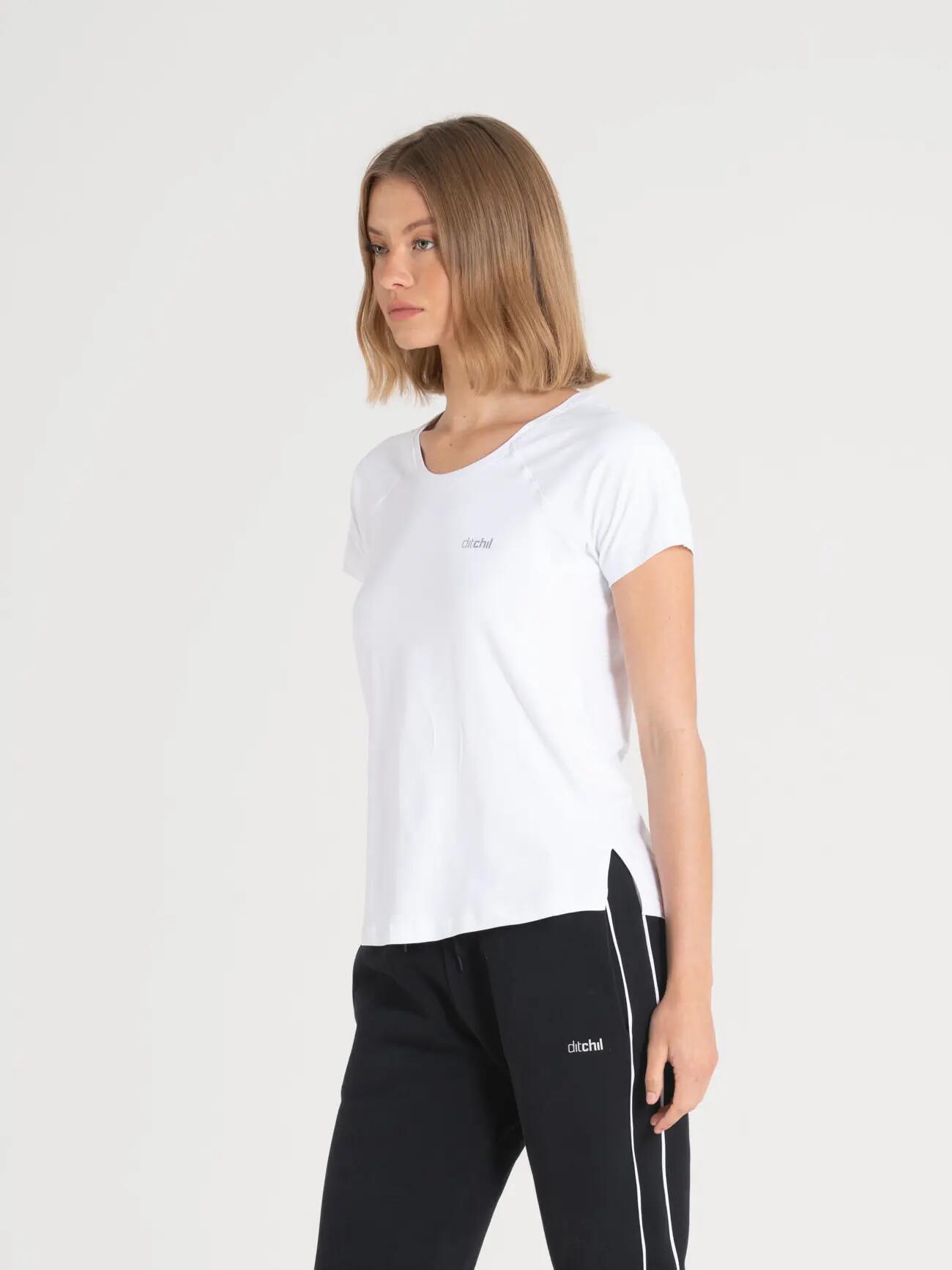 T-shirt Fitness Mulher Manga Raglan Zion Branco 2/4