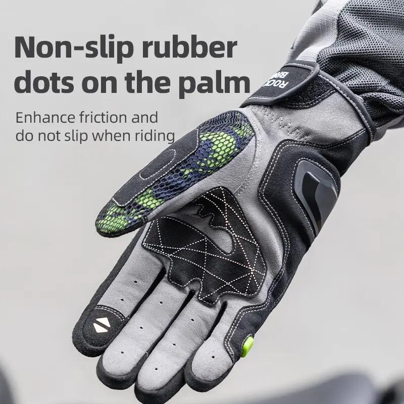 Lange Motorradhandschuhe mit Knöchelschutz 6/8