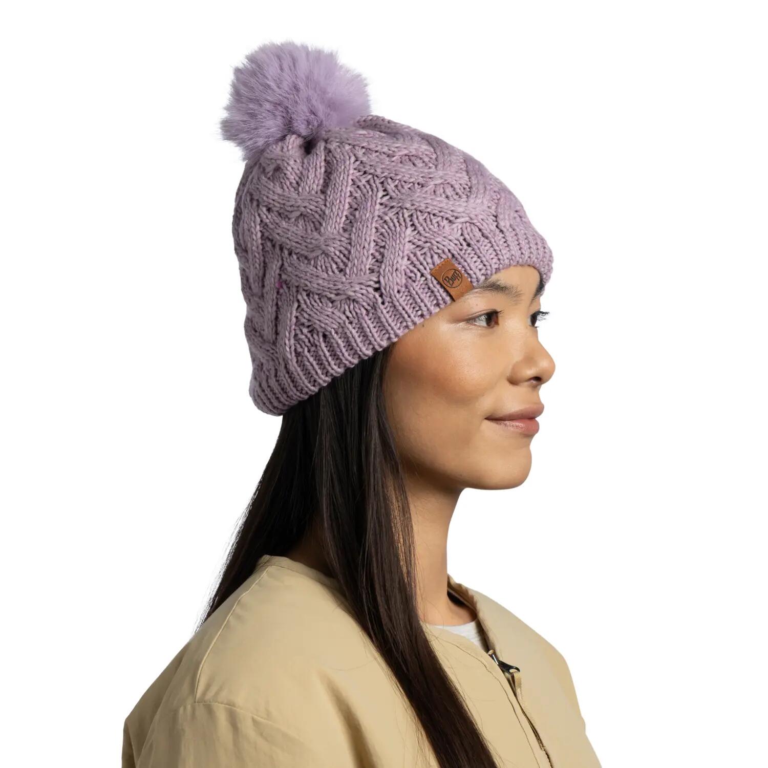 Czapka BUFF KNITTED & FLEECE BAND BEANIE CARYN LILAC ICE 6/7