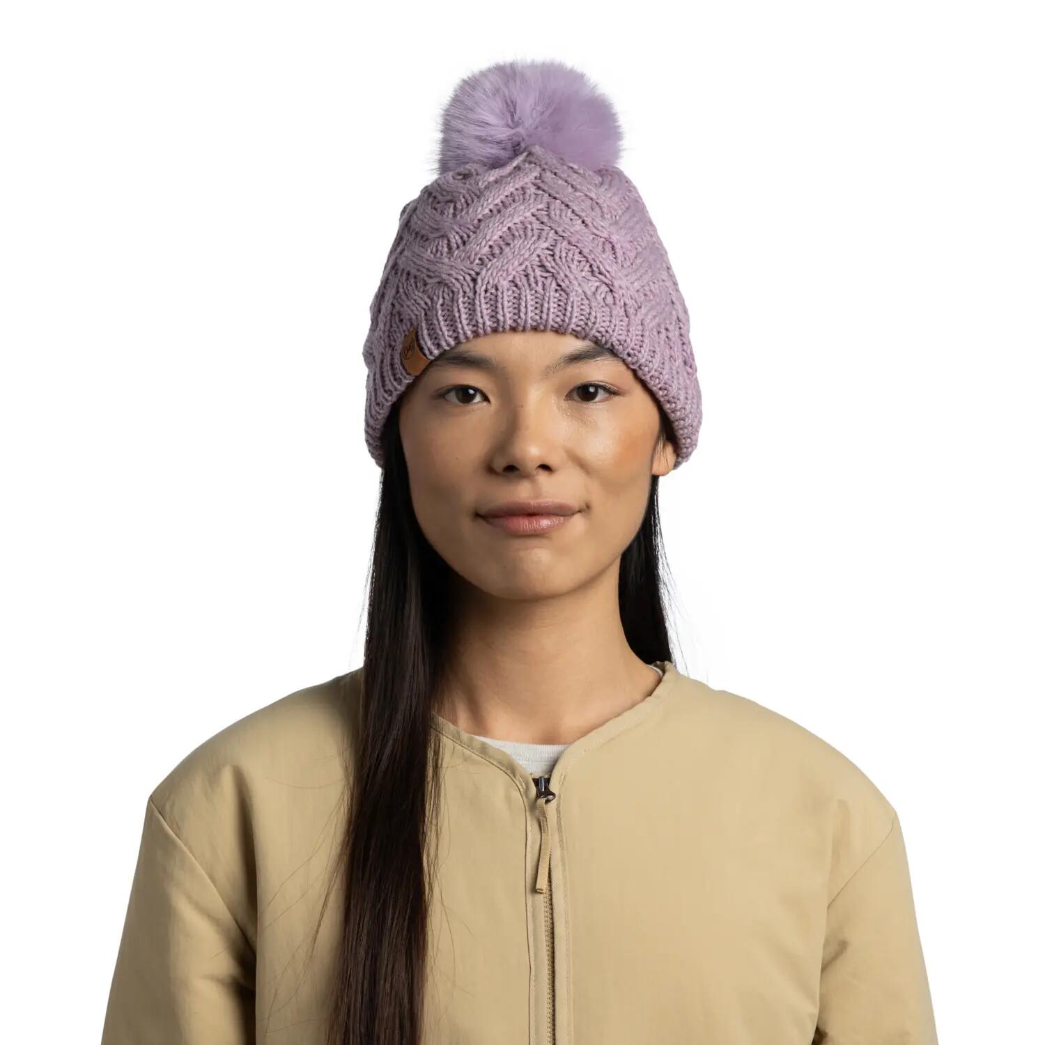 Czapka BUFF KNITTED & FLEECE BAND BEANIE CARYN LILAC ICE 5/7
