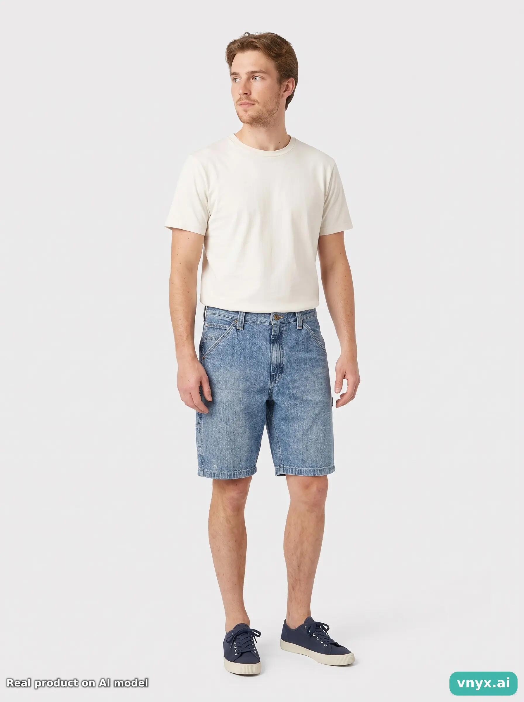 Second Life - Vintage Lee Mid-Blue Shorts Men W35 L34 5/6