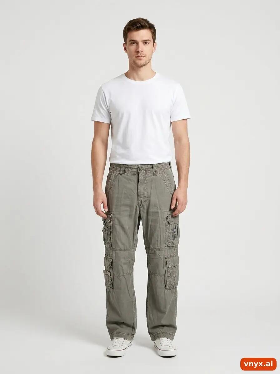 Second Life - Vintage Brandit Muted Grey Trousers Men L 3/6