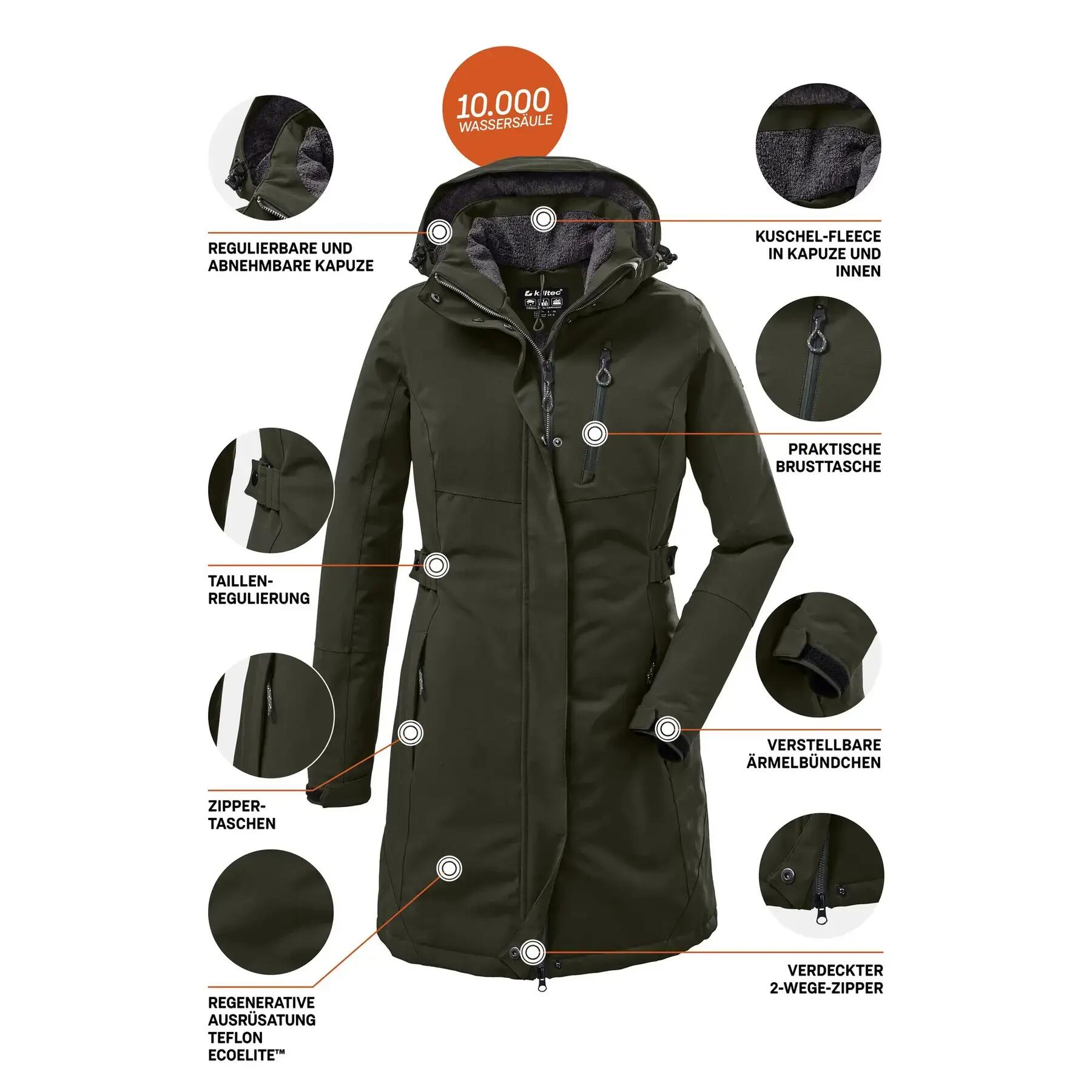 Regenjacke mit Kapuze für Damen Killtec Kow 165 3/6