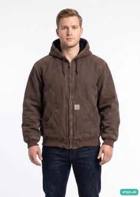 Second life - vintage carhartt brown fleece jacket men l