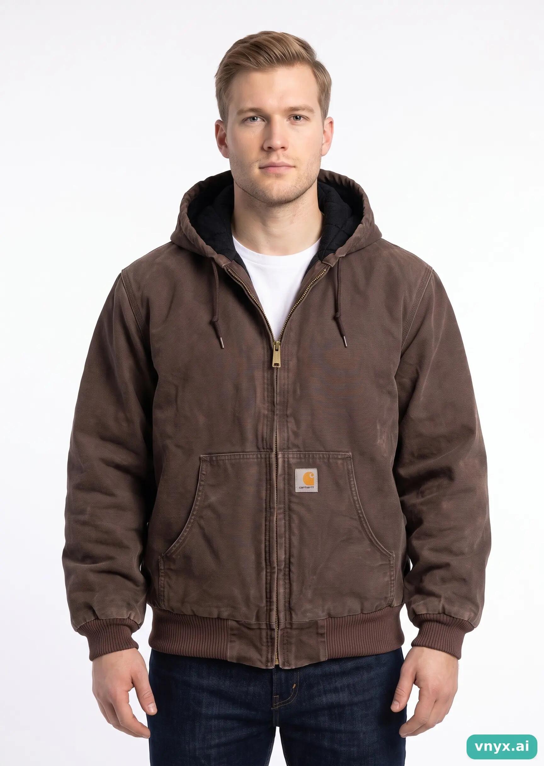 Second Life - Vintage Carhartt Brown Fleece Jacket Men L 5/5