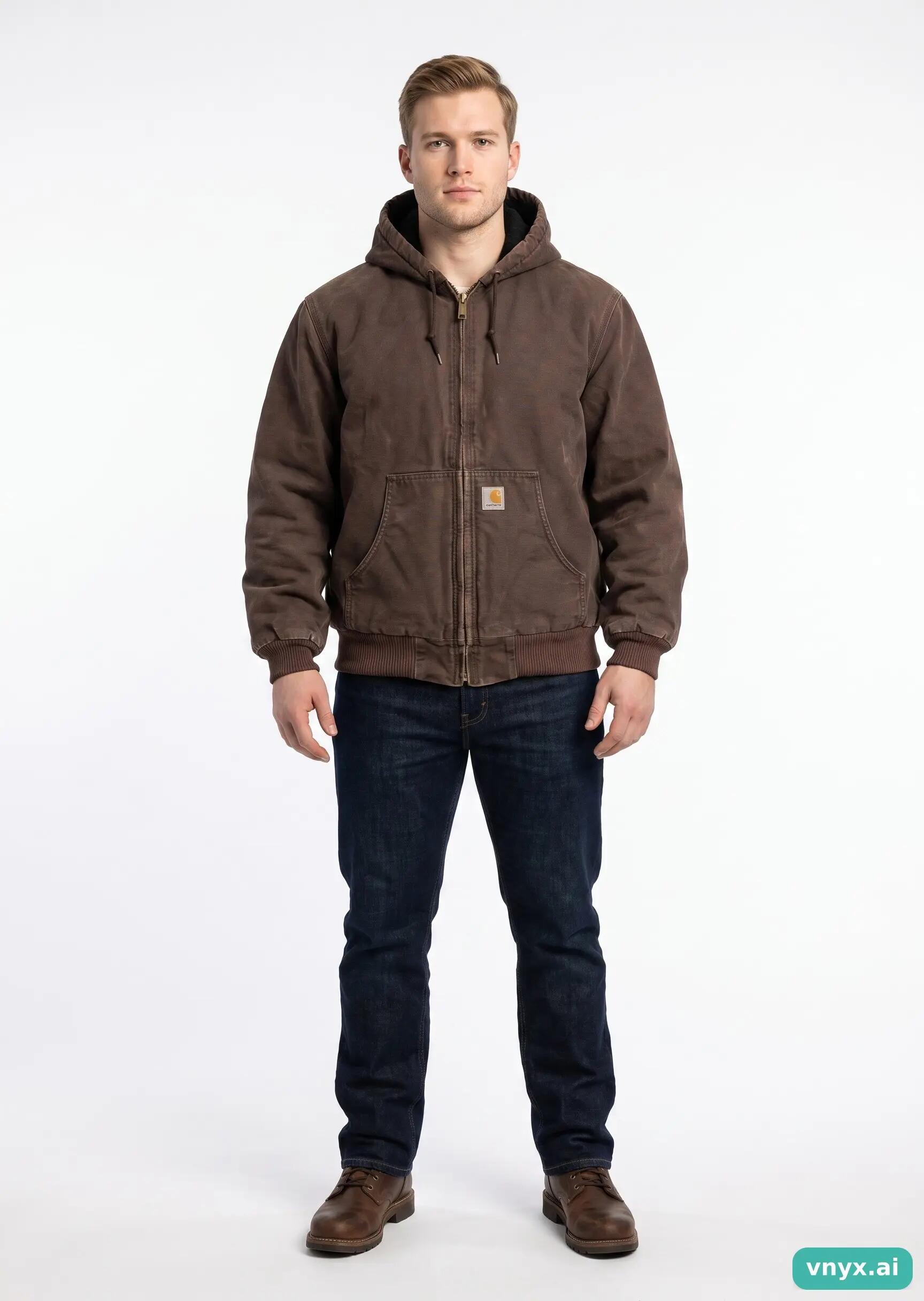 Second Life - Vintage Carhartt Brown Fleece Jacket Men L 3/5