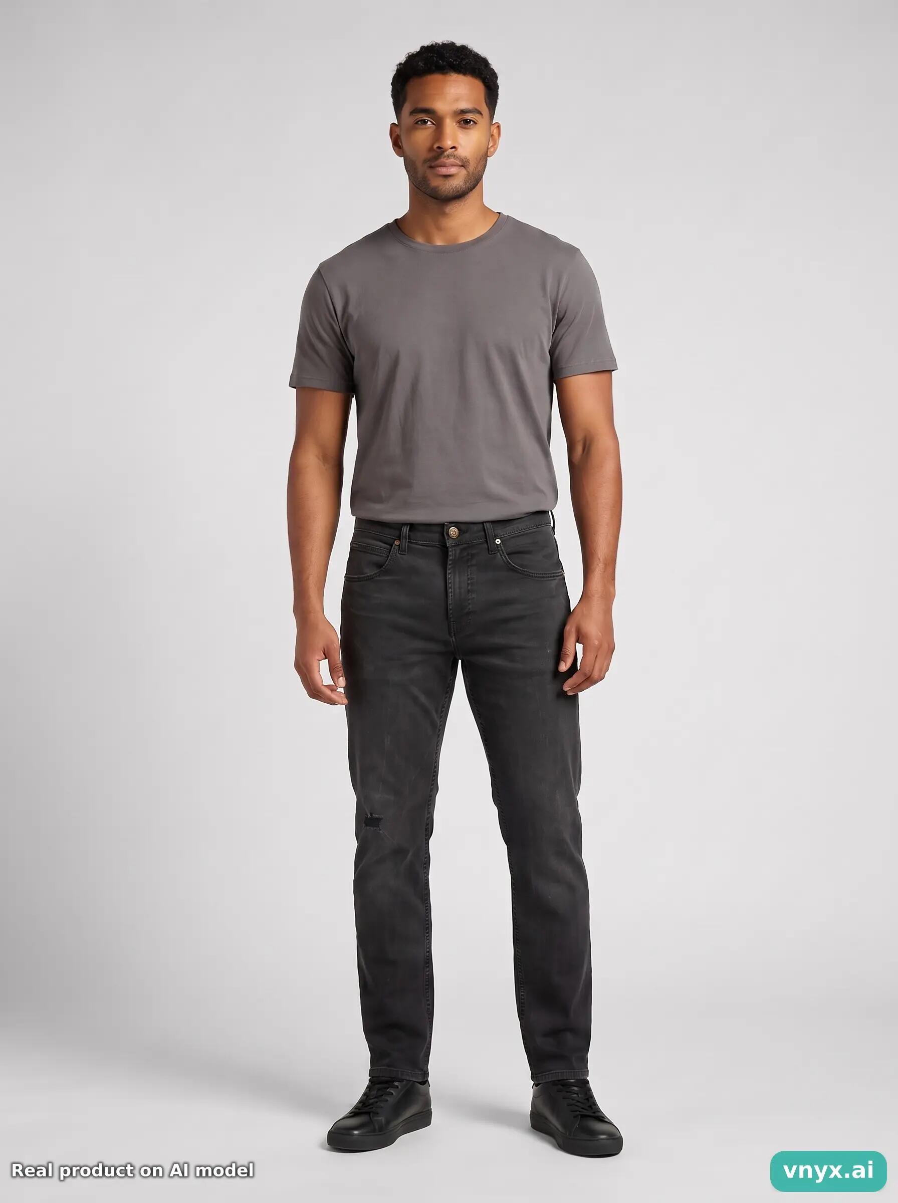 Second Life - Vintage Lee Dark Black Jeans Men W33 L30 6/6