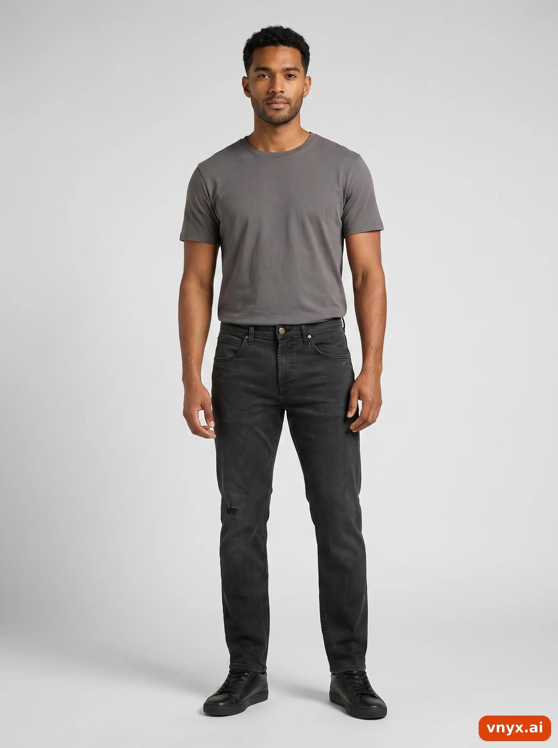 Second Life - Vintage Lee Dark Black Jeans Men W33 L30 3/6
