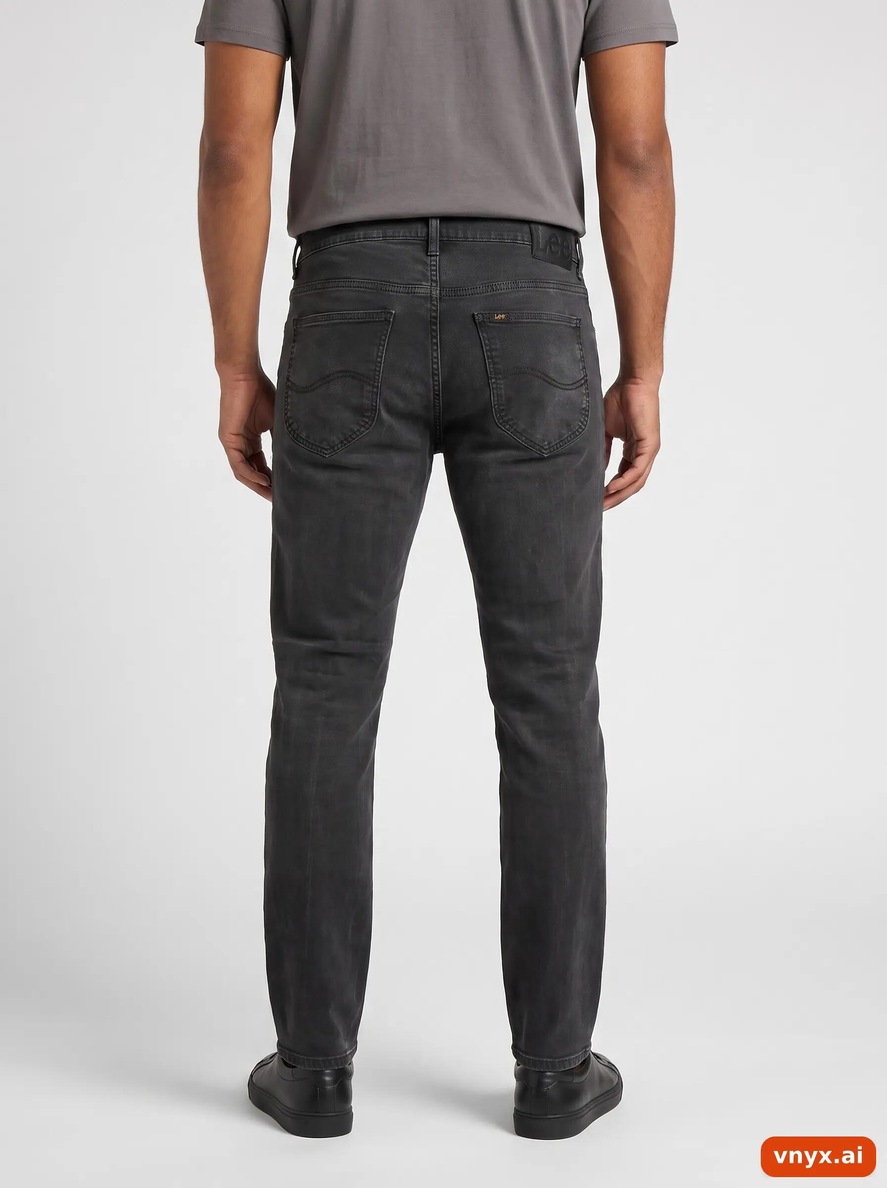 Second Life - Vintage Lee Dark Black Jeans Men W33 L30 2/6