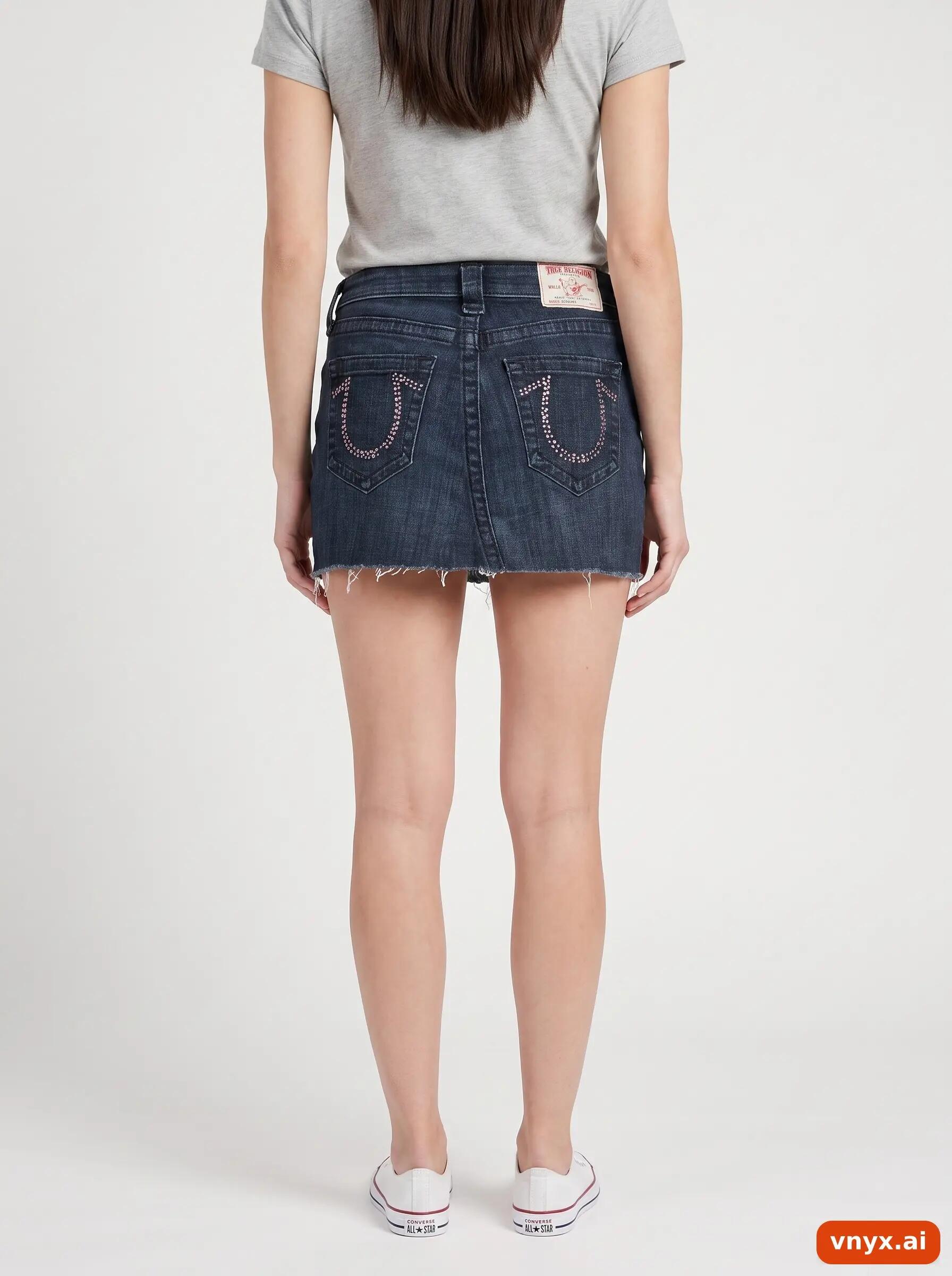 Second Life - Vintage True Religion Blue Denim Skirt Women W30 5/6