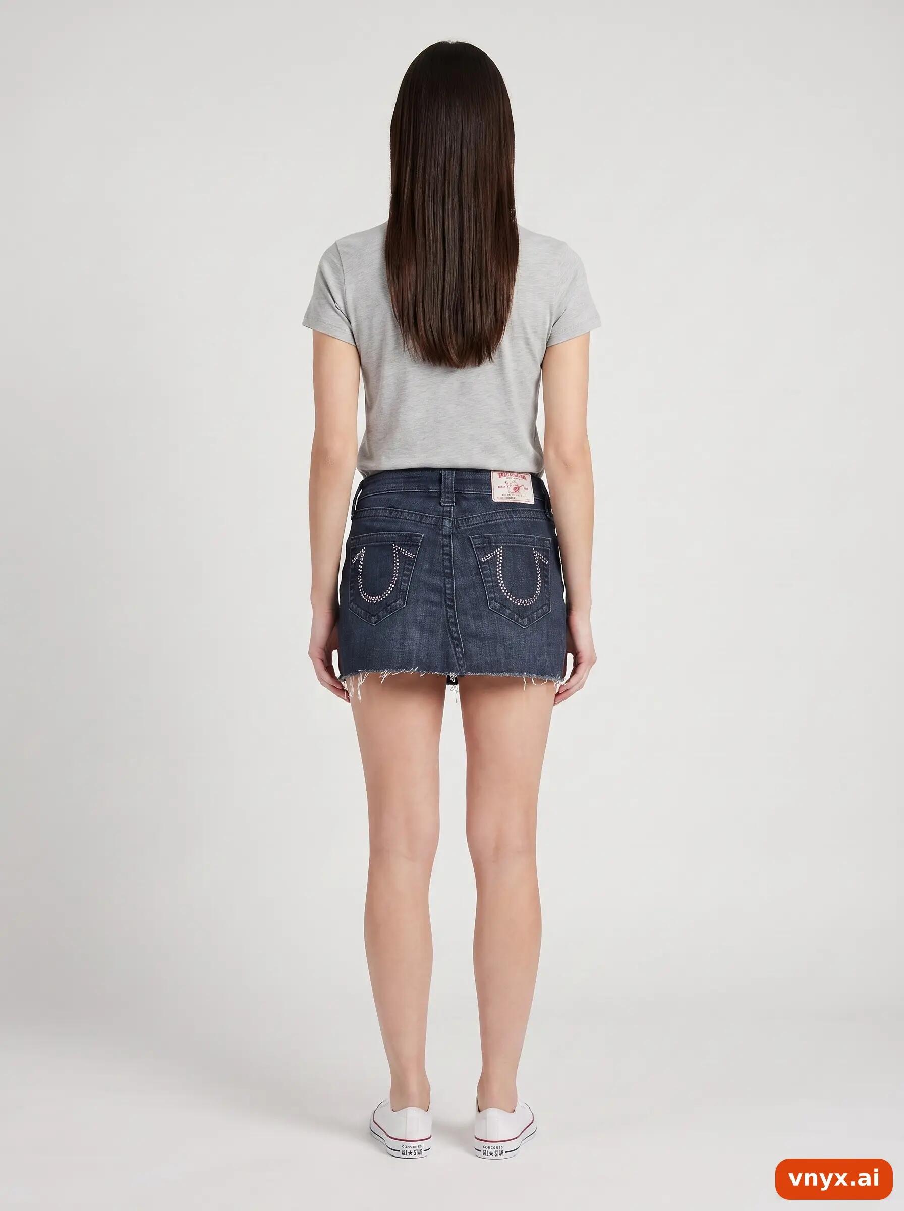 Second Life - Vintage True Religion Blue Denim Skirt Women W30 4/6