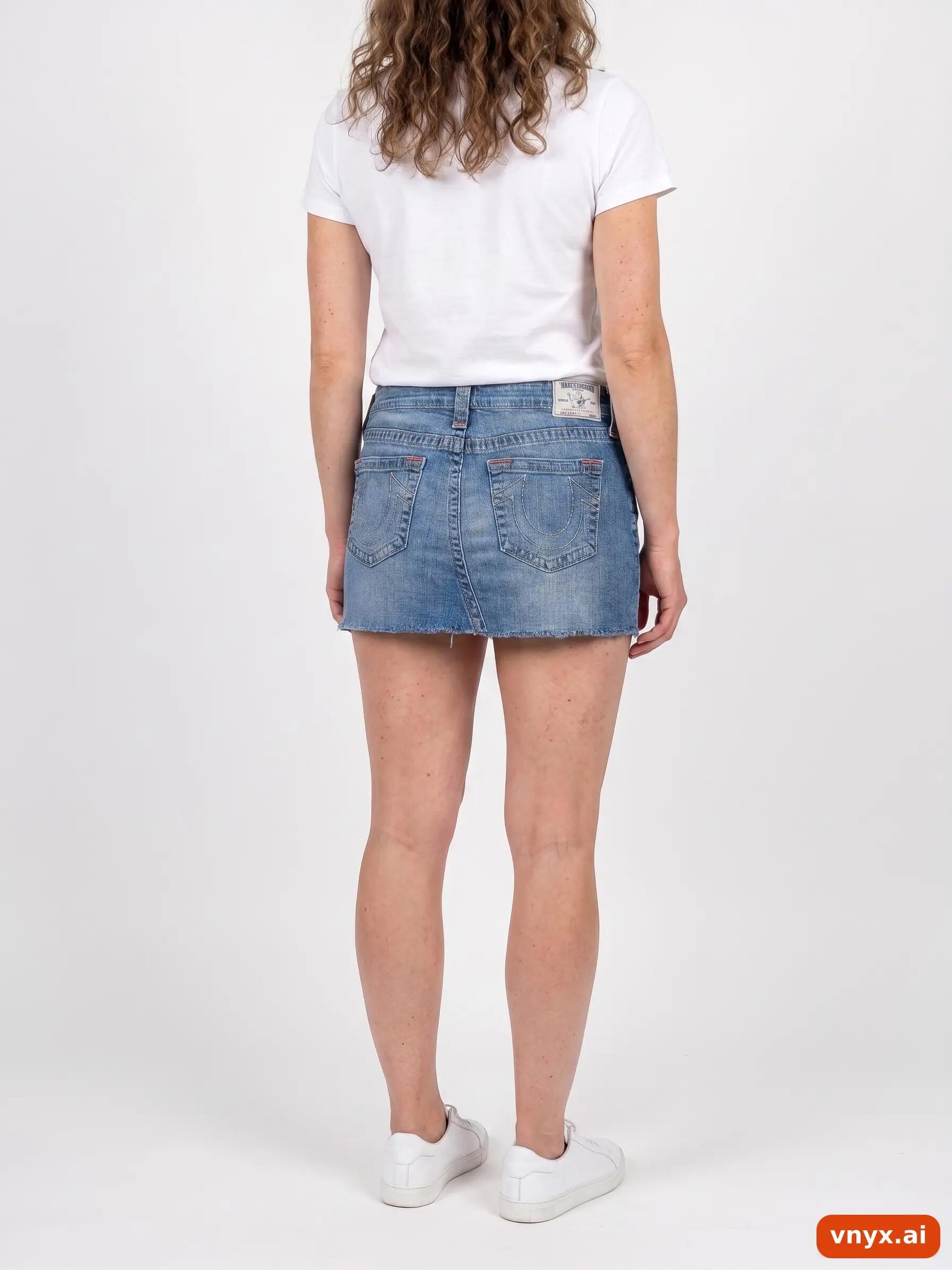 Second Life - Vintage True Religion Dark Blue Denim Skirt Women W31 Mini 2/6