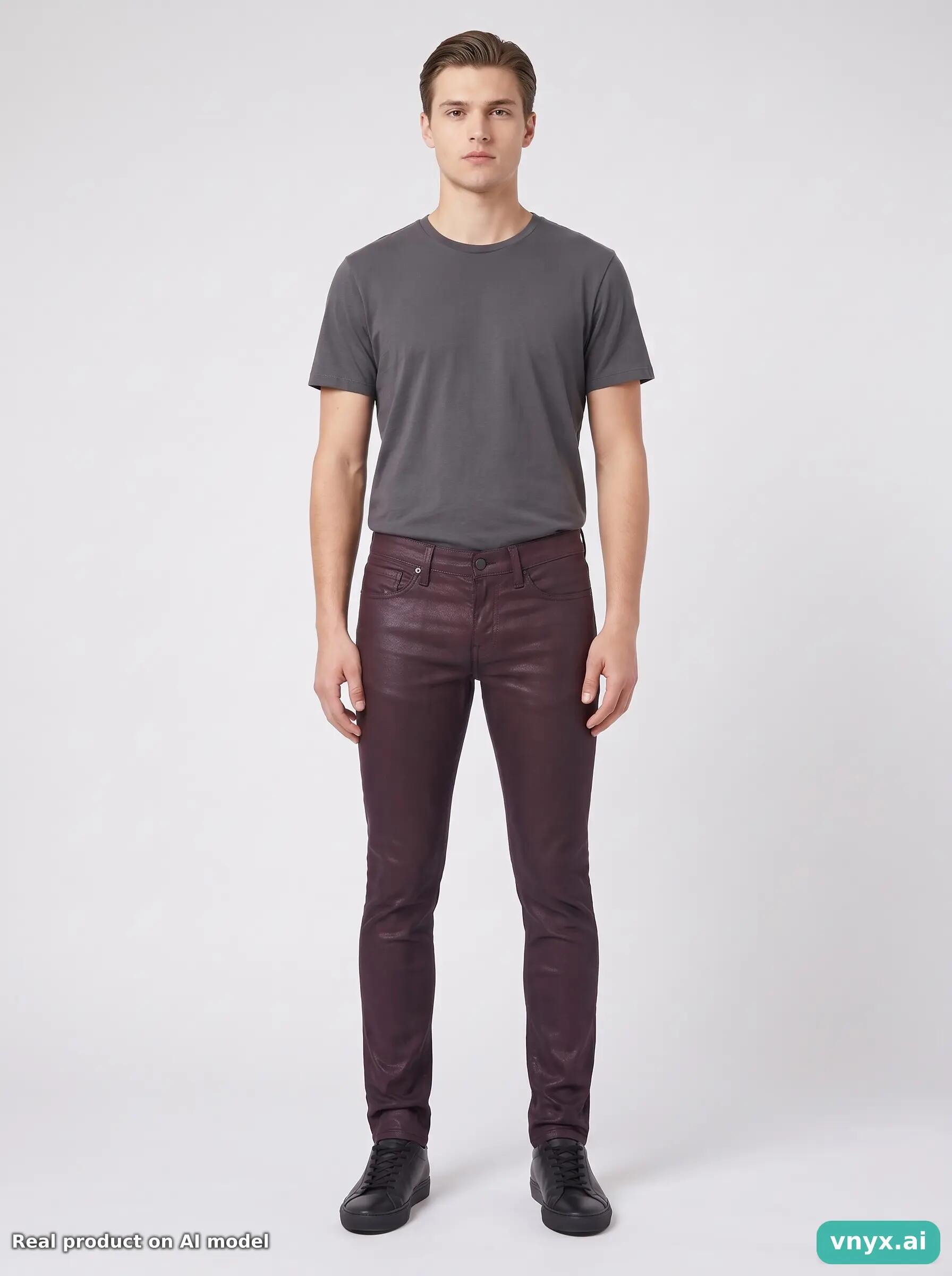 Second Life - Vintage DKNY Burgundy Jeans Men 29 L31 6/6