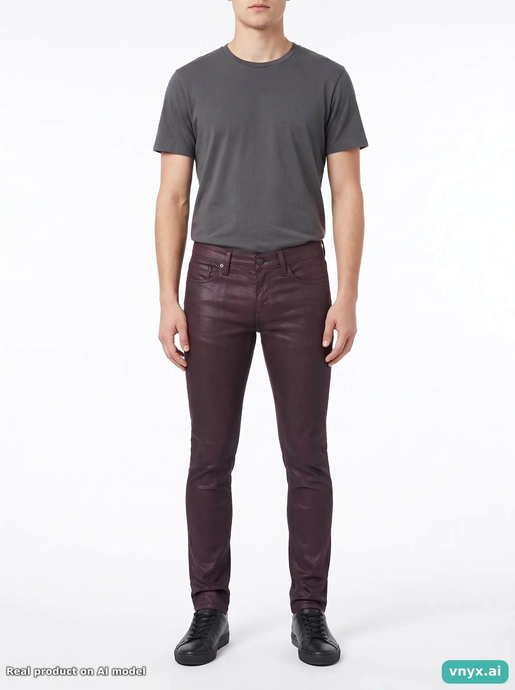 Second Life - Vintage DKNY Burgundy Jeans Men 29 L31 3/6